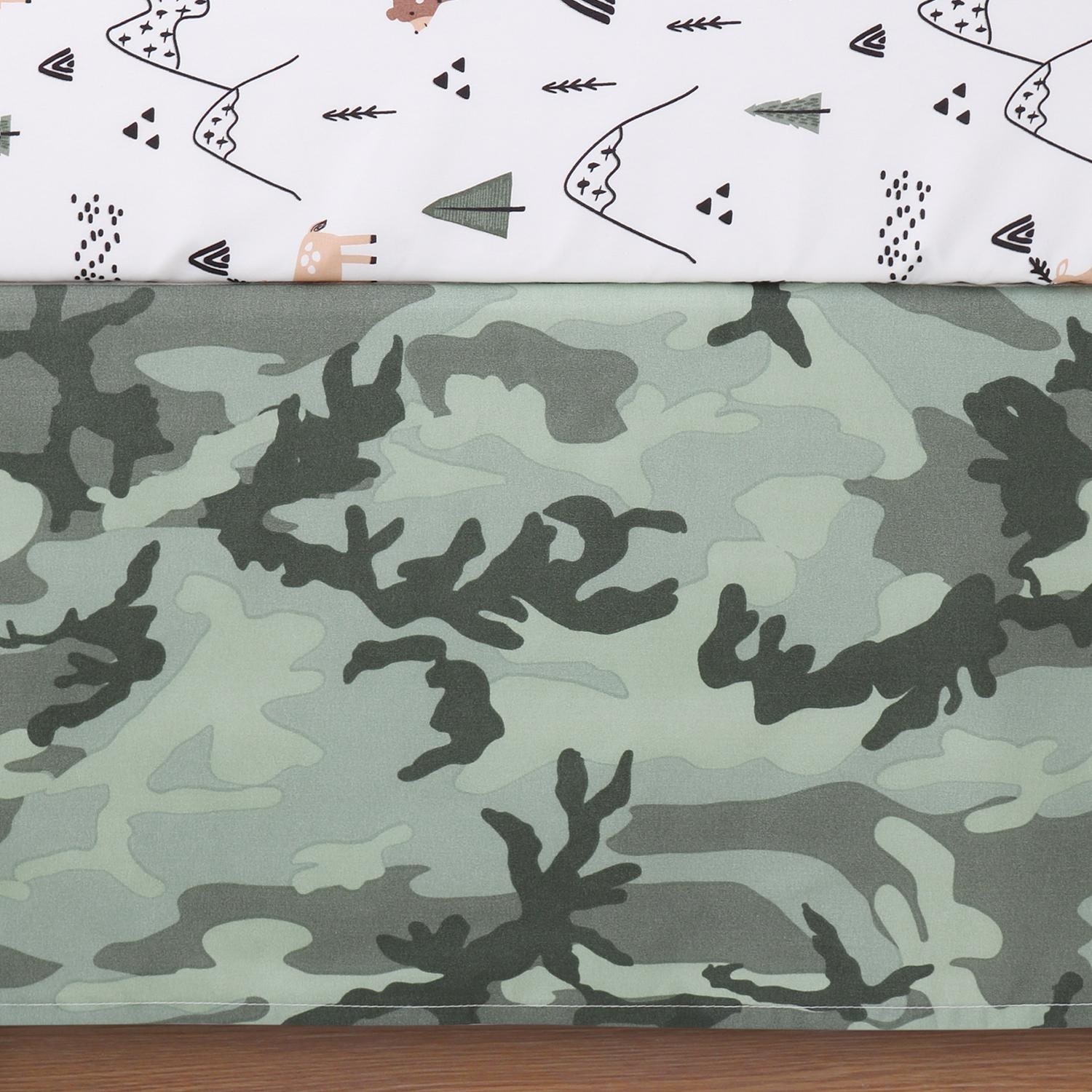 The Peanutshell Woodland Camo Crib Bedding Set for Baby Boys 3 Piece Nursery Bed Set Crib Comforter Fitted Sheet Crib Skirt Bed Bath Beyond 40419320