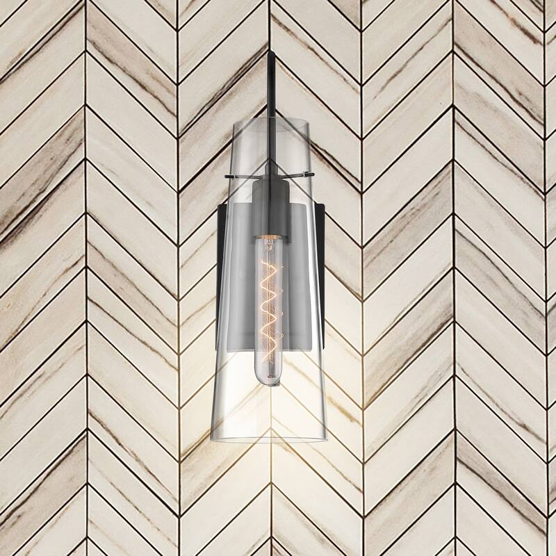 Alondra - 1 Light Sconce with Clear Glass - Black Finish
