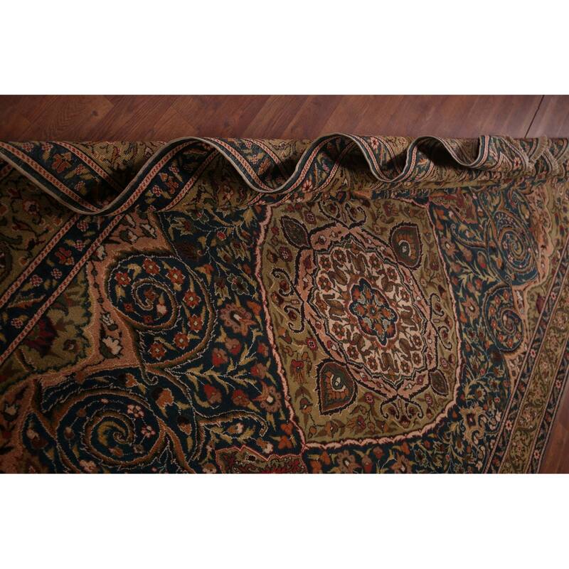Vegetable Dye Anatolian Turkish Vintage Rug Handmade Blue Wool Carpet - 6'7" X 8'9"