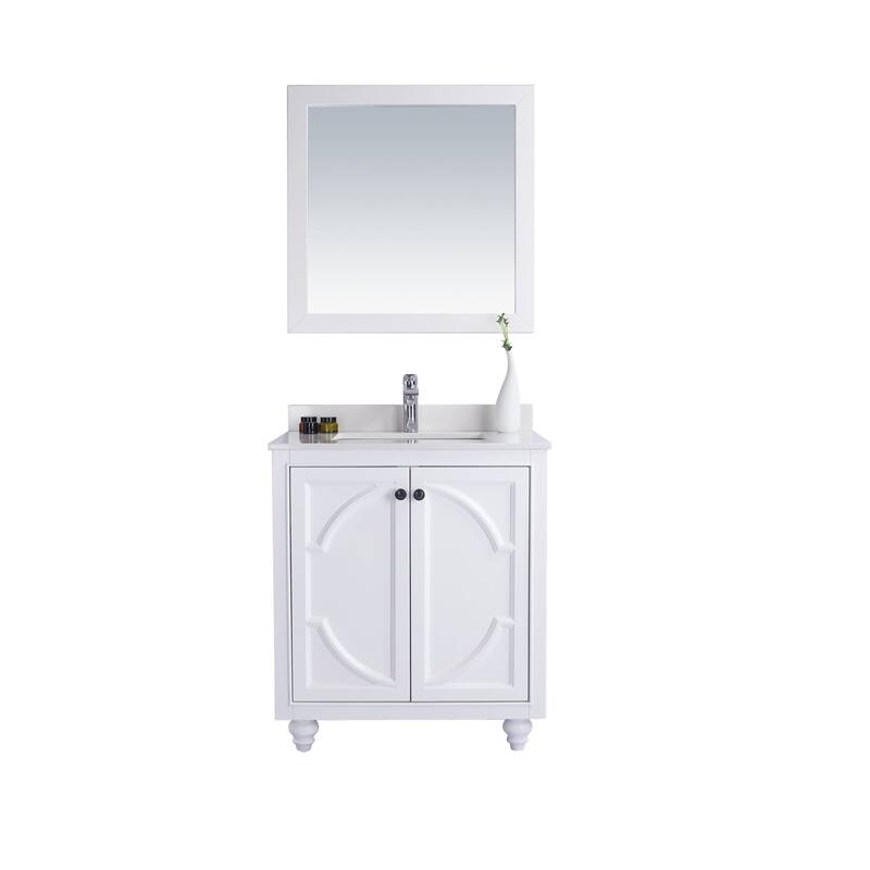 Miseno MV-30-313613 Odyssey 30" Free Standing Single Basin Vanity Set - White / White Quartz
