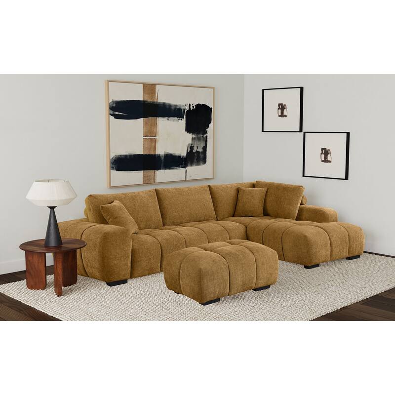 Rectangular Upholstered Tufted Ottoman