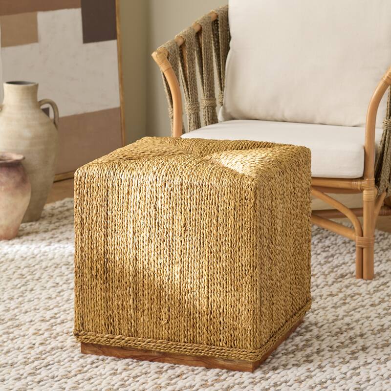 SAFAVIEH Couture Donnabella Woven Abaca Ottoman