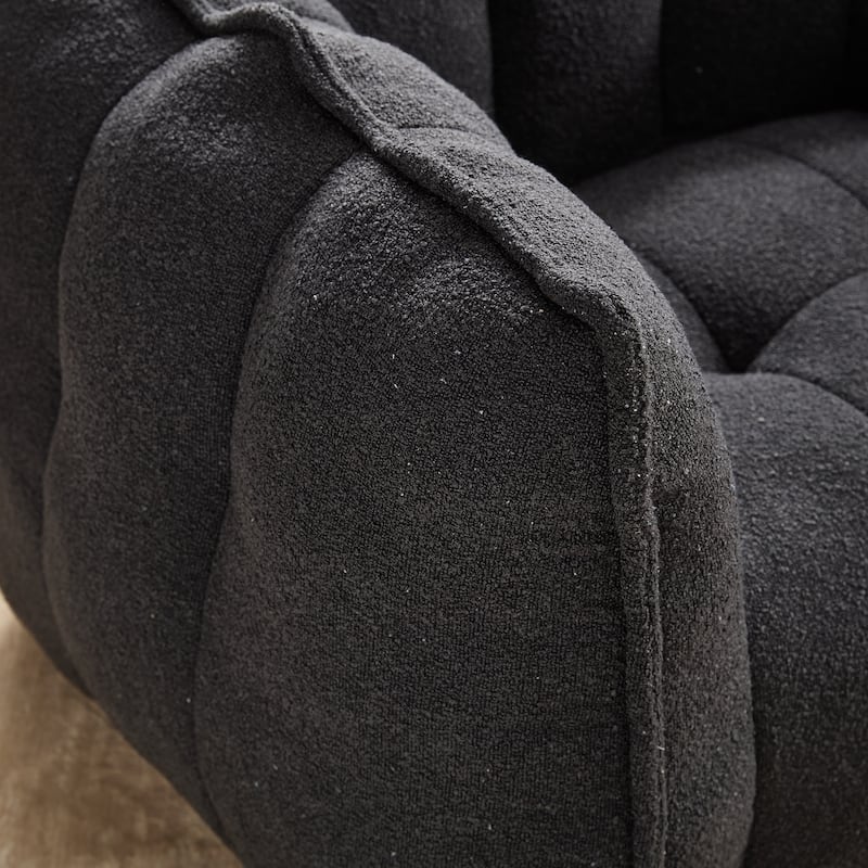 Soft Bean Bag Chair with High Resilient Foam(Chips)for living room and bedroom,Comfortable Square Lazy Sofa with Footstool