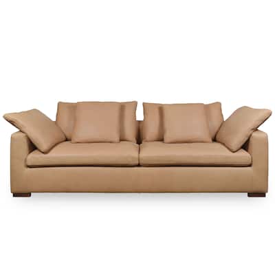 SAFAVIEH Couture Blanca Upholstered Sofa with Pillows - 98"W x 40"D x 36"H