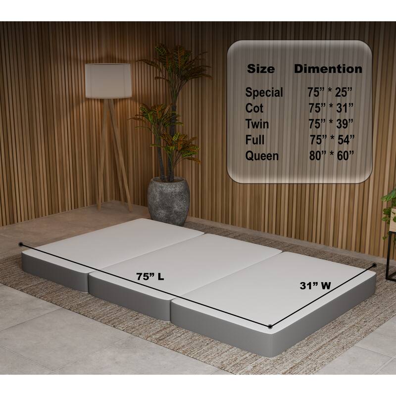 ONETAN, Folding Mattress, 3", 4" & 5" Gel Memory Foam Portable Tri-fold Mattress.
