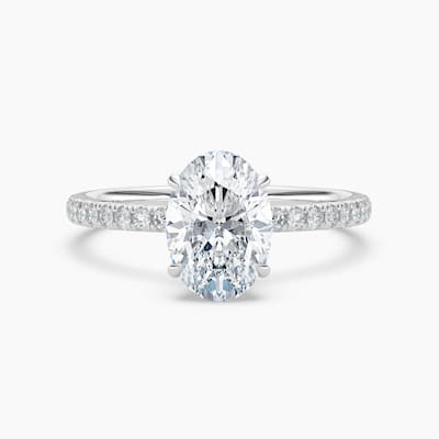 Auriya 14k Gold Oval Lab Grown Floral Petal Diamond Accent Engagement Ring 1.00 to 5.00 ct. tw. (F-G, VS)