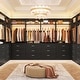 preview thumbnail 60 of 76, Kyrvo Freestanding Closet System with 3 Wooden Drawers ＆ Hanging Rod ＆ Storage Shelf, Modular Walk-in Closet Organizer Wardrobe