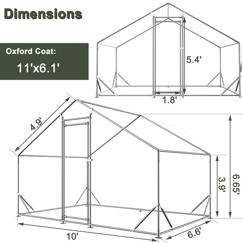 Large Metal Chicken Coop with Waterproof and Anti-Ultraviolet