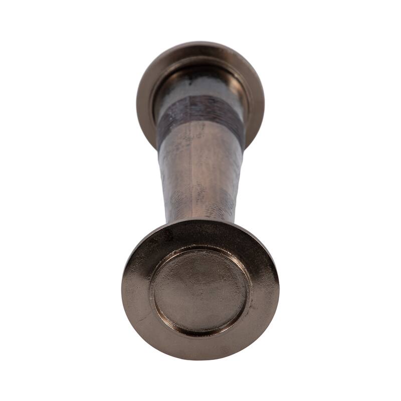 Sagebrook Home Modern Glass Bronze Antique Like Pillar Candle Holder