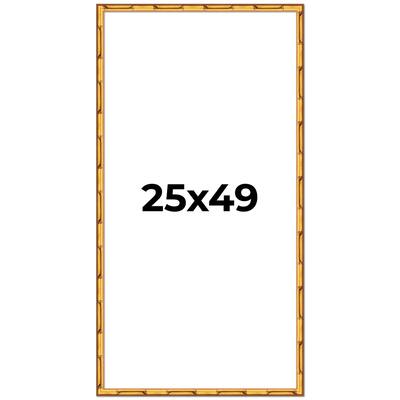 25x49 Frame Gold Bamboo Picture Frame Modern Photo Frame Includes UV Acrylic Shatter Guard Front Acid Free Foam Backing Board