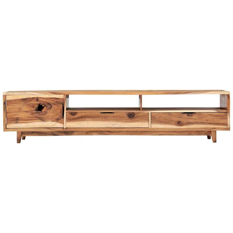 Naissus Live Edge Suar Wood Media Center with 1 door/2 drawers