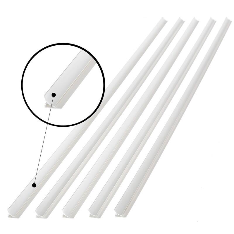 FASÄDE 47 in. Decorative Vinyl Large Profile Inside Corner Trim Matte White (5 Pack) - 5 Pack