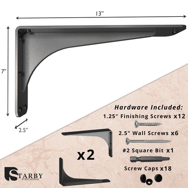 Starby Park Circle Designer Series Heavy Duty Decorative Mantel And Countertop Supports - Beautifully Crafted Corbels For Fireplace, Shelving Or Counters - 500 Lb Capacity - (2 Pack) (8\"x8\"x2