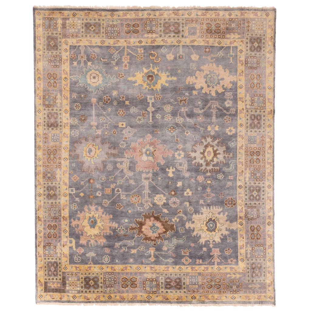 ECARPETGALLERY Hand-knotted Modern Oushak Grey Wool Rug - 7'11 x 9'8