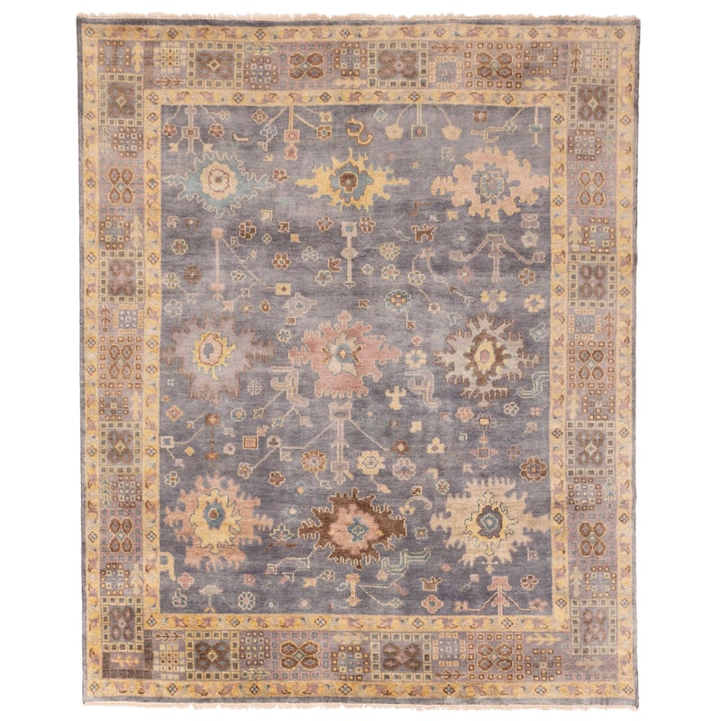 ECARPETGALLERY Hand-knotted Modern Oushak Grey Wool Rug - 7'11 x 9'8