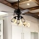 preview thumbnail 3 of 13, JONATHAN Y Zara 52" Caged 3-Light Metal/Wood LED Ceiling Fan, Black