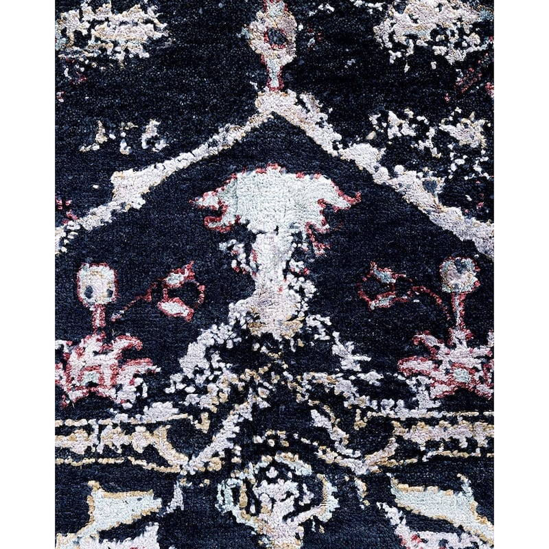 Ikat One-of-a-Kind Hand-Knotted Area Rug, Blue - 8' 0" x 9' 10"