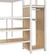 preview thumbnail 25 of 26, Full Size Loft Bed with Storage Staircase and Wardrobe, Modern Metal Loft Bed Frame with Desk, Charging Station and LED Light