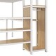 preview thumbnail 11 of 30, Full Size Metal Loft Bed with Desk, Storage Staircase, Small Wardrobe and LED Light