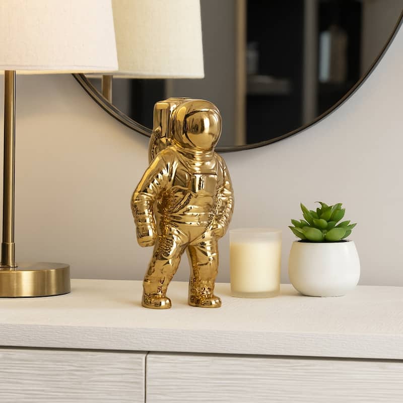 Modern Ceramic Astronaut Figurine Statue - 11"
