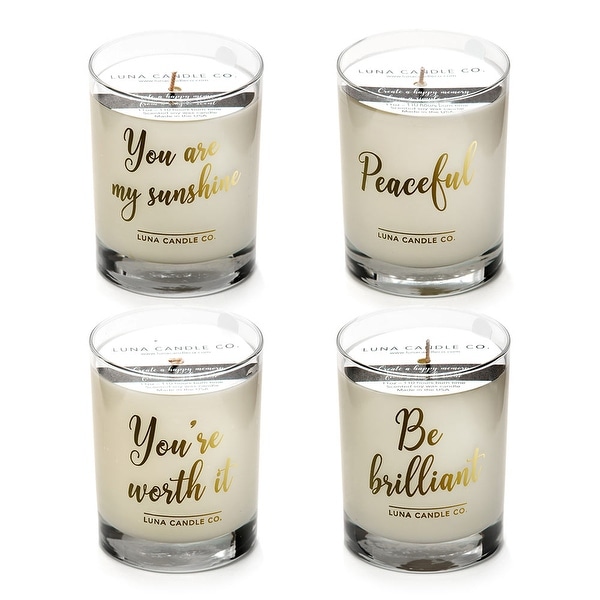 Highly Scented Lemon, Lavender and Eucalyptus Jar Candles (Set of 4)