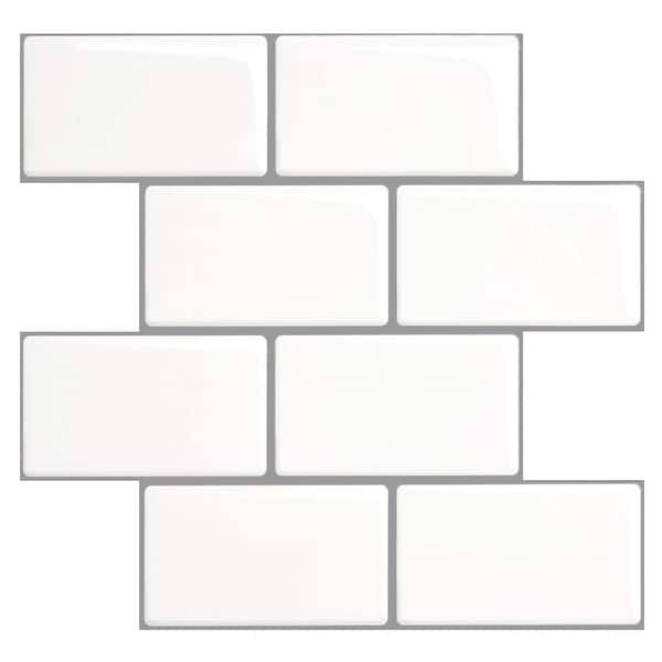 Shop Art3d 14 X12 Eva Self Adhesive Backsplash Tiles Faux Ceramic Tile 10 Pack Floral White Overstock 31584851