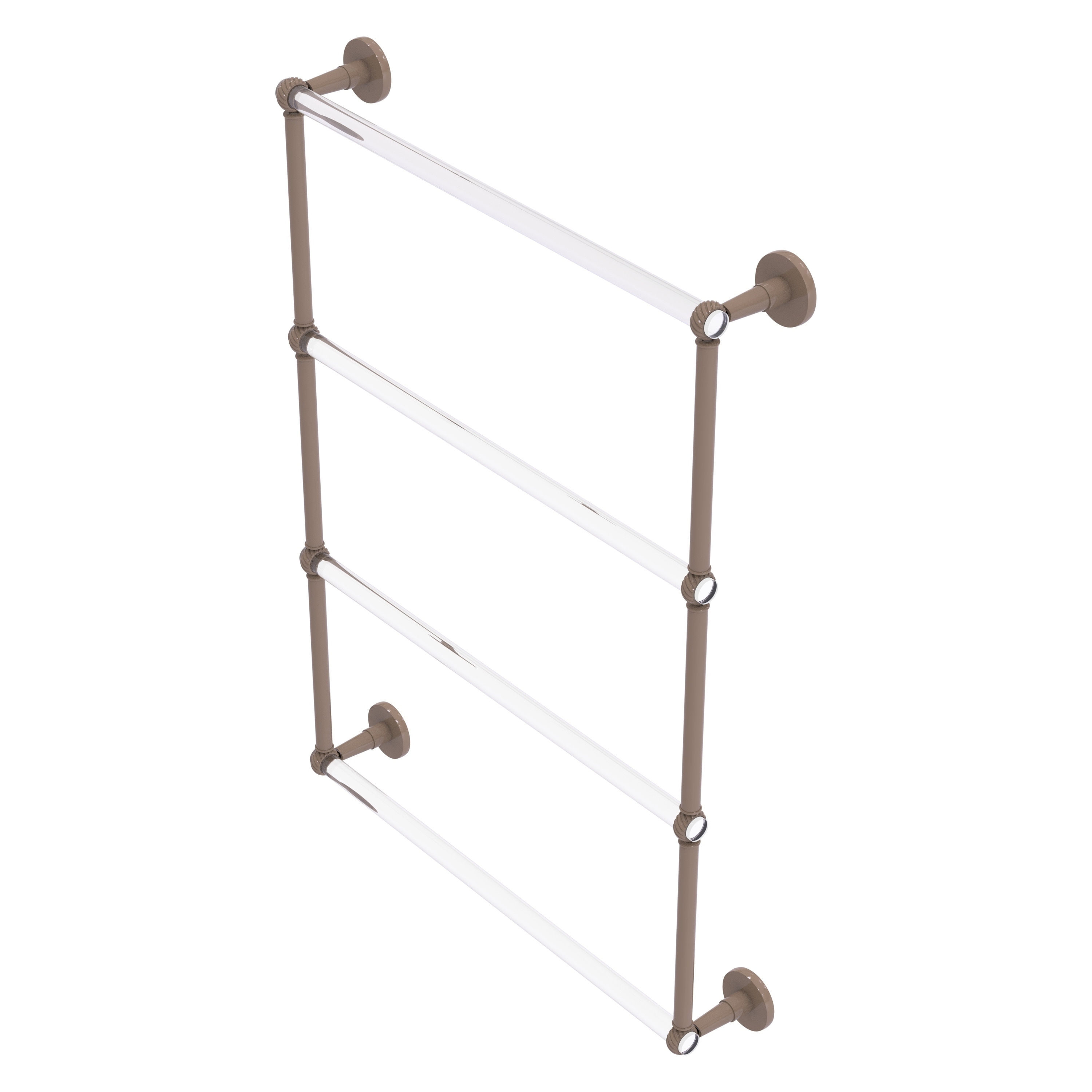 Allied Brass Clearview Collection 4 Tier 24 Inch Ladder Towel Bar with Twisted Accents