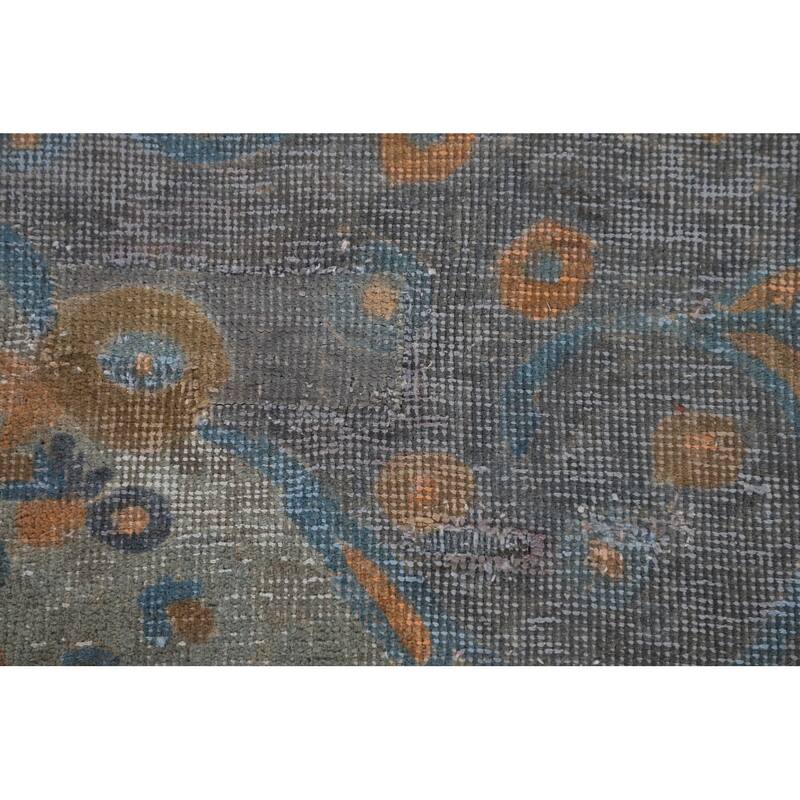 Distressed Over-Dyed Tabriz Persian Antique Rug Handmade Wool Carpet - 6'3"x 9'0"