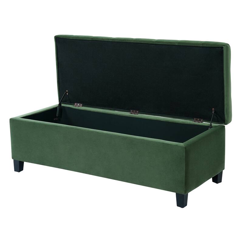 Upholstered Storage Ottoman Bench for Bedroom, Entryway & Foot Rest
