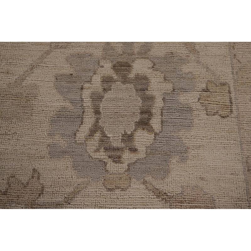 Vegetable Dye Oushak Turkish Rug Handmade Transitional Wool Carpet - 9'0" x 12'7"