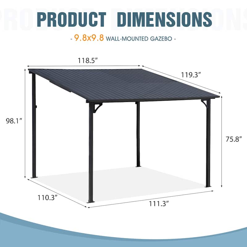 Outdoor Wall Mounted Gazebos Backyard Gazebo Awning
