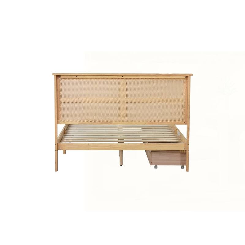 Rubber Wood Bed with Enhanced Support Salts and Feet