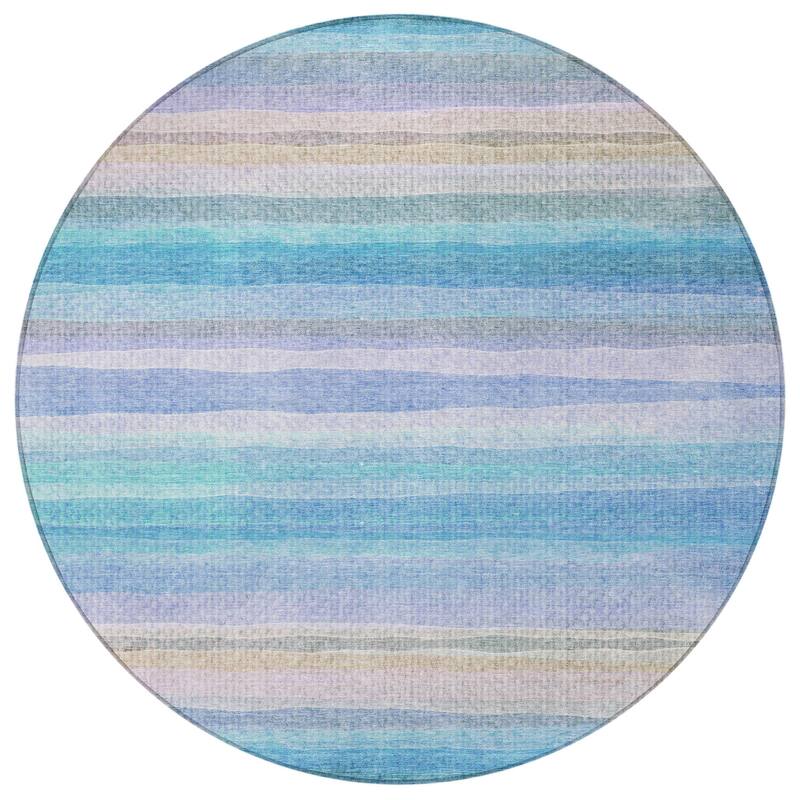 HomeRoots Striped Transitional Rectangle Outdoor Rug