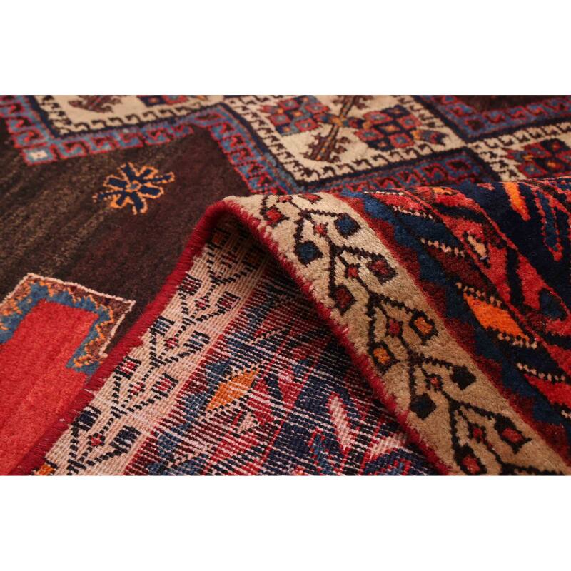 ECARPETGALLERY Hand-knotted Melis Black, Red Wool Rug - 5'0 x 6'4