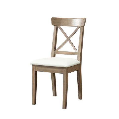 Q-Max Two-toned Back Side Upholstered Wood-crafted Fnish Dining Chair