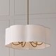 preview thumbnail 3 of 4, 24" W x 9" H 6-Light Pendant in Matte Brass with White Fabric Shade - 24"W x 9"H