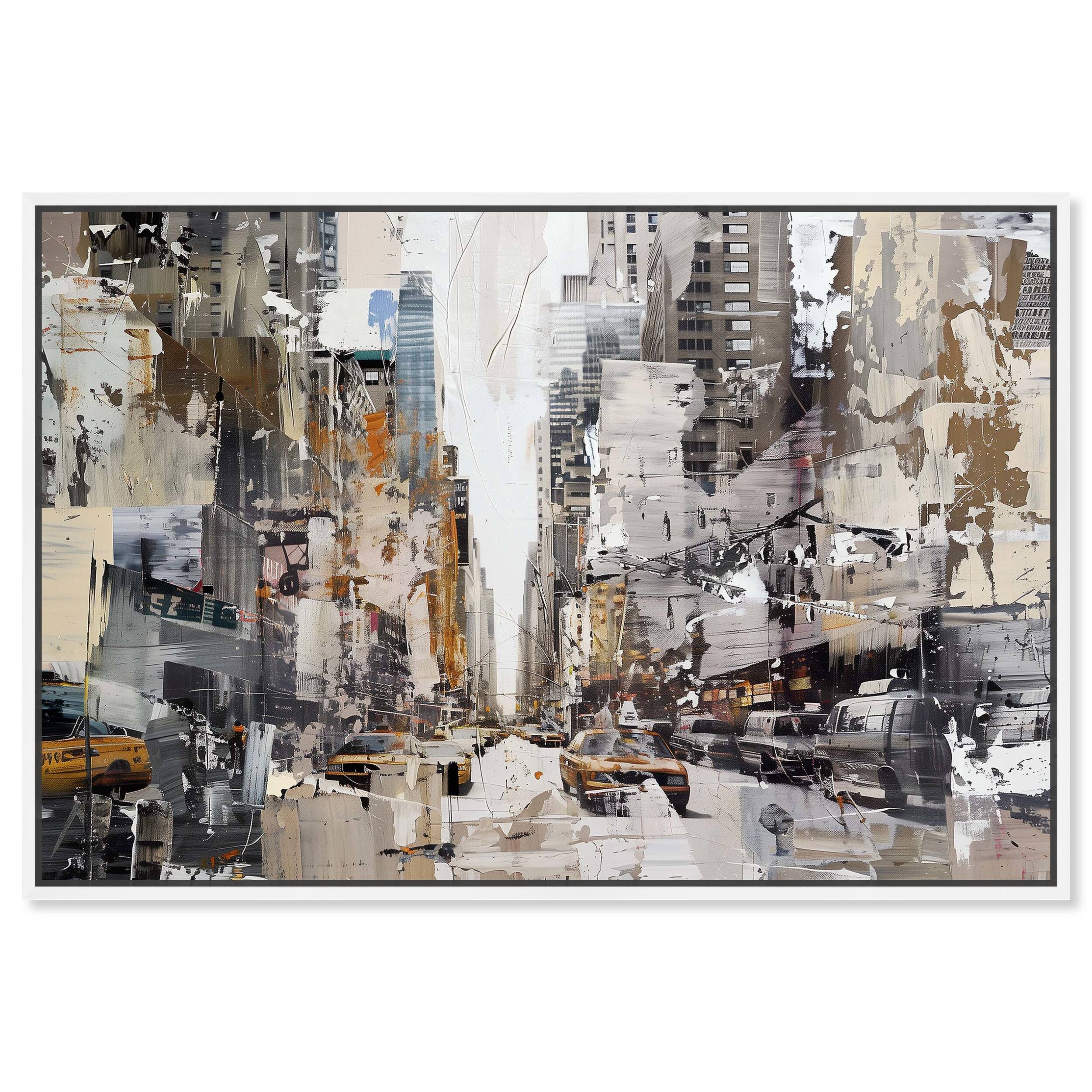 In The City Minimalist Collage Style Canvas Wall Art by Art Remedy