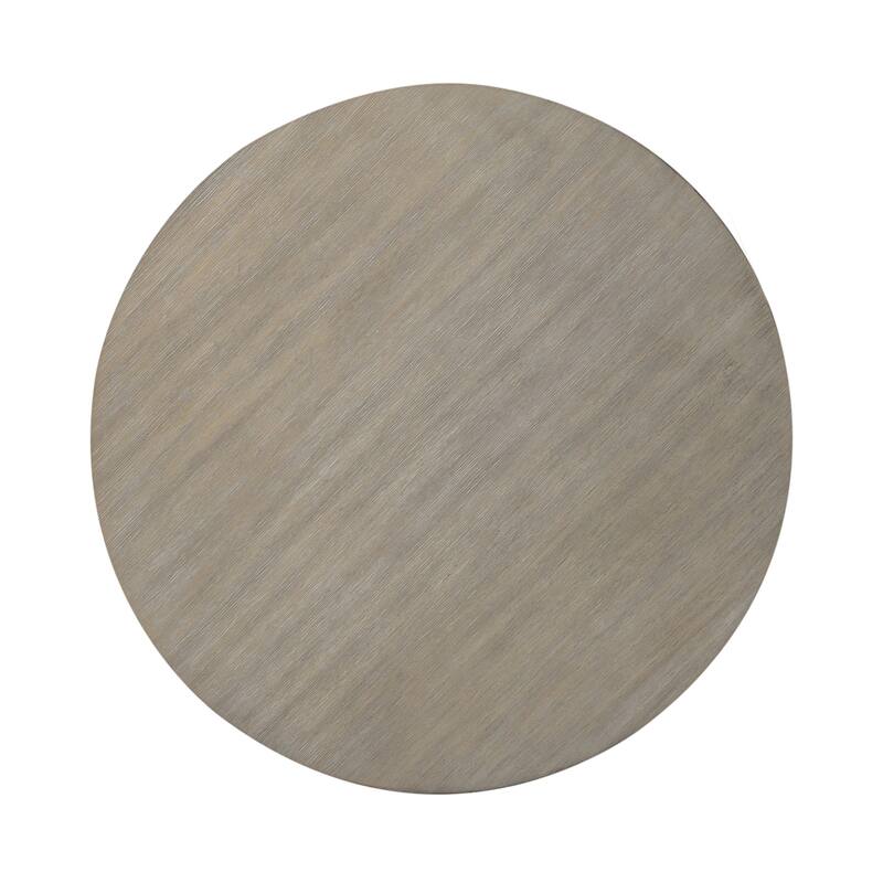 Summerville Wire Brushed Gray Round Accent End Table- Navy