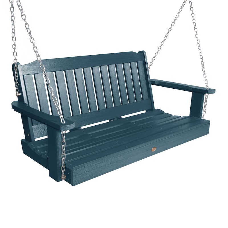Highwood Lehigh 4-Foot Eco-friendly Synthetic Wood Porch Swing - Nantucket Blue