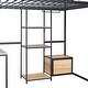 preview thumbnail 12 of 28, Full Loft Metal Bed with Desk Stool, Shelves and Cabinet Underneath