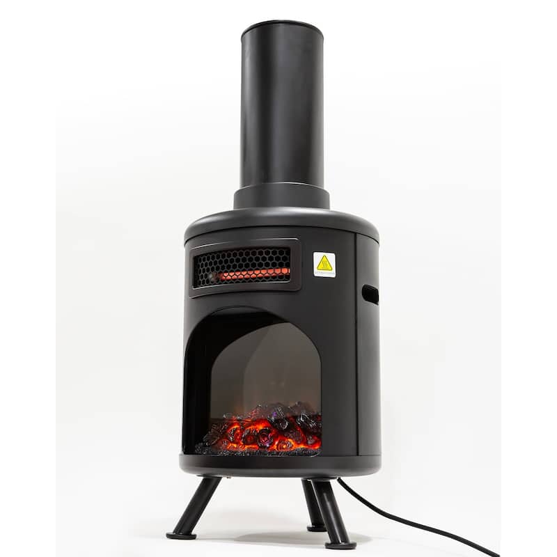 Infrared Heater w/ Humidifier, 3D Flame, Remote, 1500W, Black