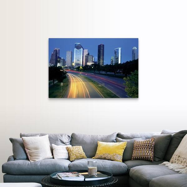 Shop Traffic On The Road At Night Allen Parkway Houston Texas Canvas Wall Art Overstock 16492691