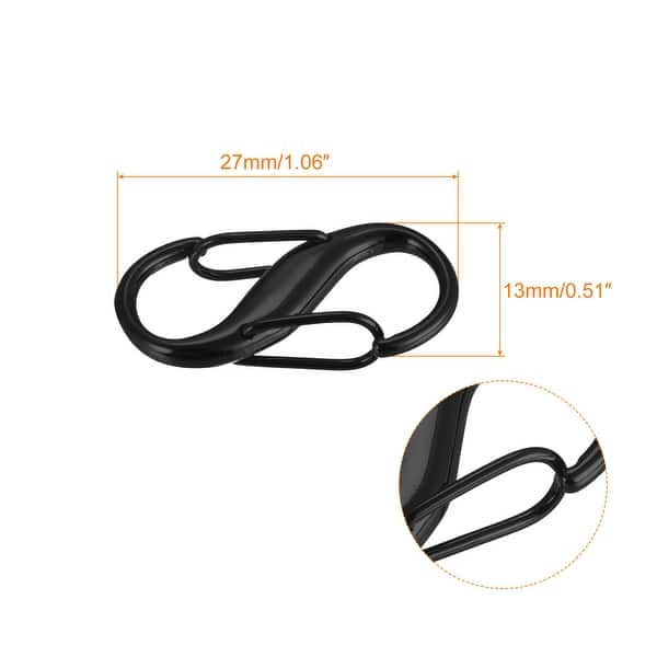 Adjustable Metal Buckle, 10Pcs 27x13mm Chain Shortener Bag Strap Clasp, Black 27mm x 13mm