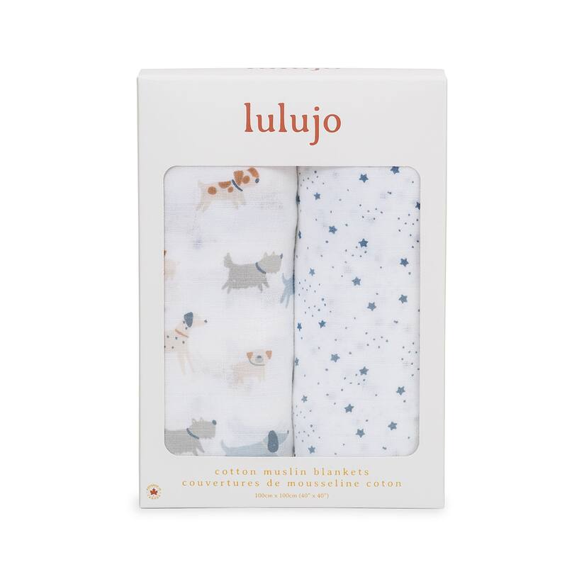 lulujo 2 PK Muslin Swaddling Blankets
