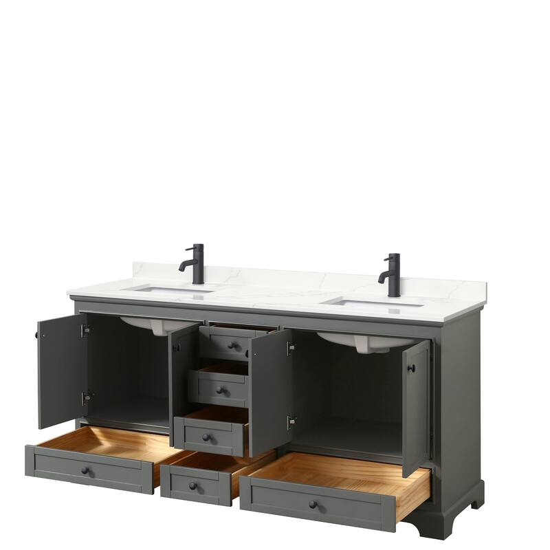 Deborah 72-inch Double Vanity, Quartz Top