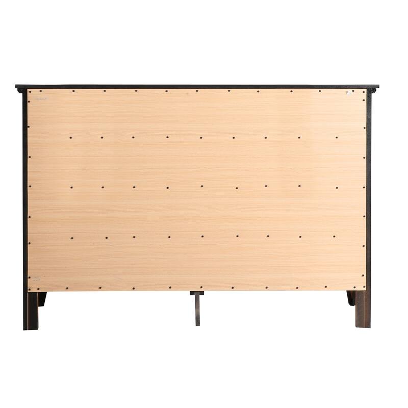 10-Drawer Black Double Dresser with Smooth Gliding Hardware, Modern Contemporary Look, and Generous Storage