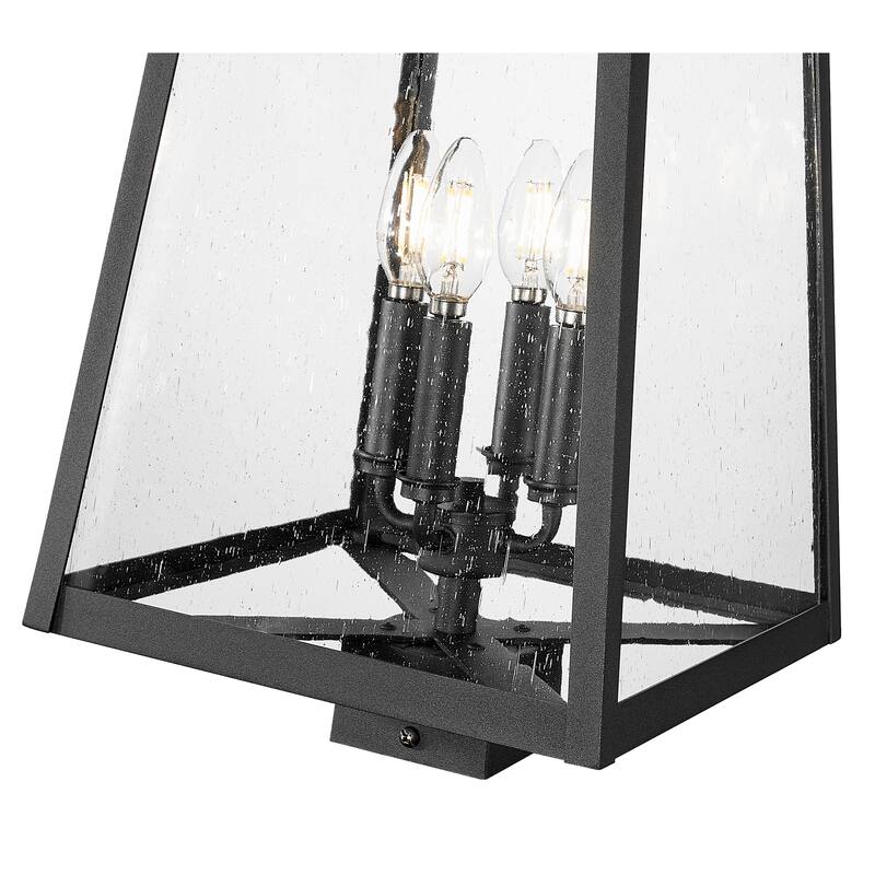 Rainer 4 Light Outdoor Post Mount Fixture in Black
