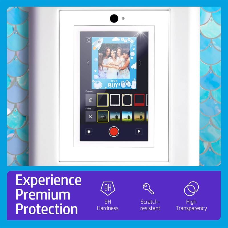 HP Sprocket Photobooth Screen Protector, 9H High-Transparency, Scratch-Resistant Screen Protector - White