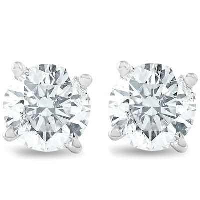 1 Ct Diamond Screw Back Studs White Gold Lab Grown Eco Friendly
