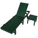 preview thumbnail 65 of 113, Shoreside Modern Poly Eco-Friendly All Weather Reclining Chaise Lounge With Wheels and Side Table (2-Piece Set)